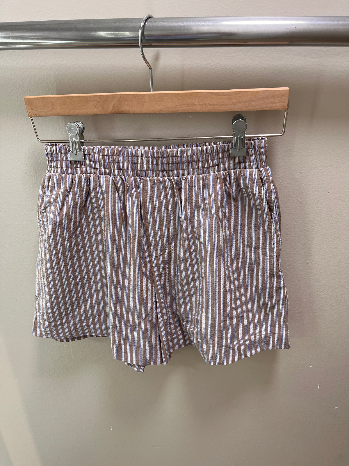 Varley Darina Short 4 - Cocoa Blue Stripe