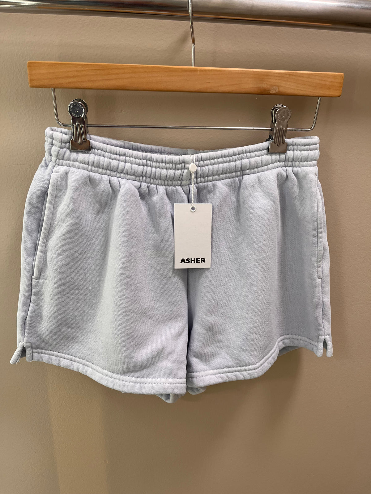 ASHER French Terry Shorts- Ice Blue