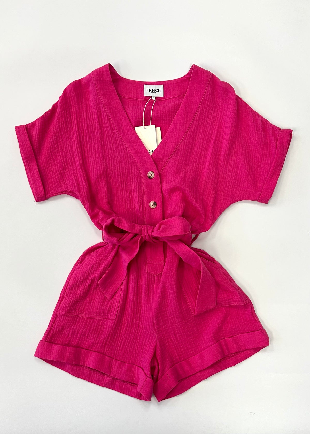 FRNCH Paris Lika Romper - Fuchsia