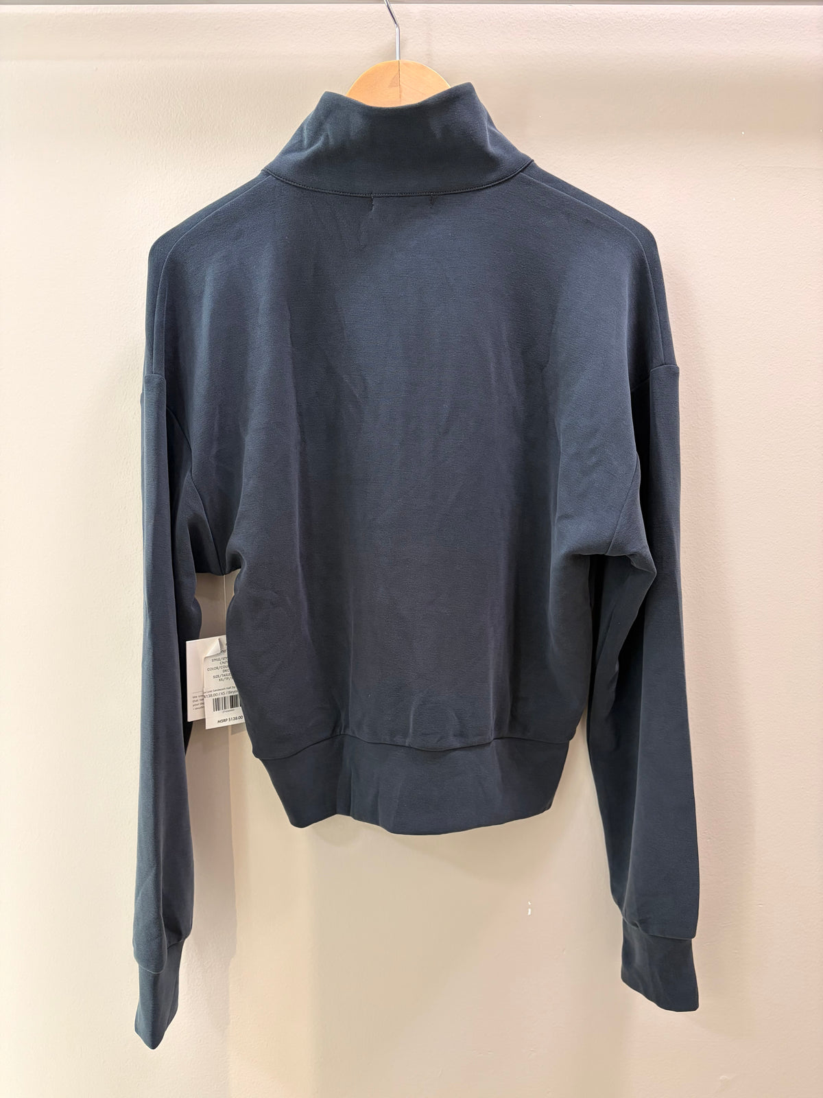 Beyond Yoga Luxe Sandwash Half Zip Pullover- Dark Charcoal