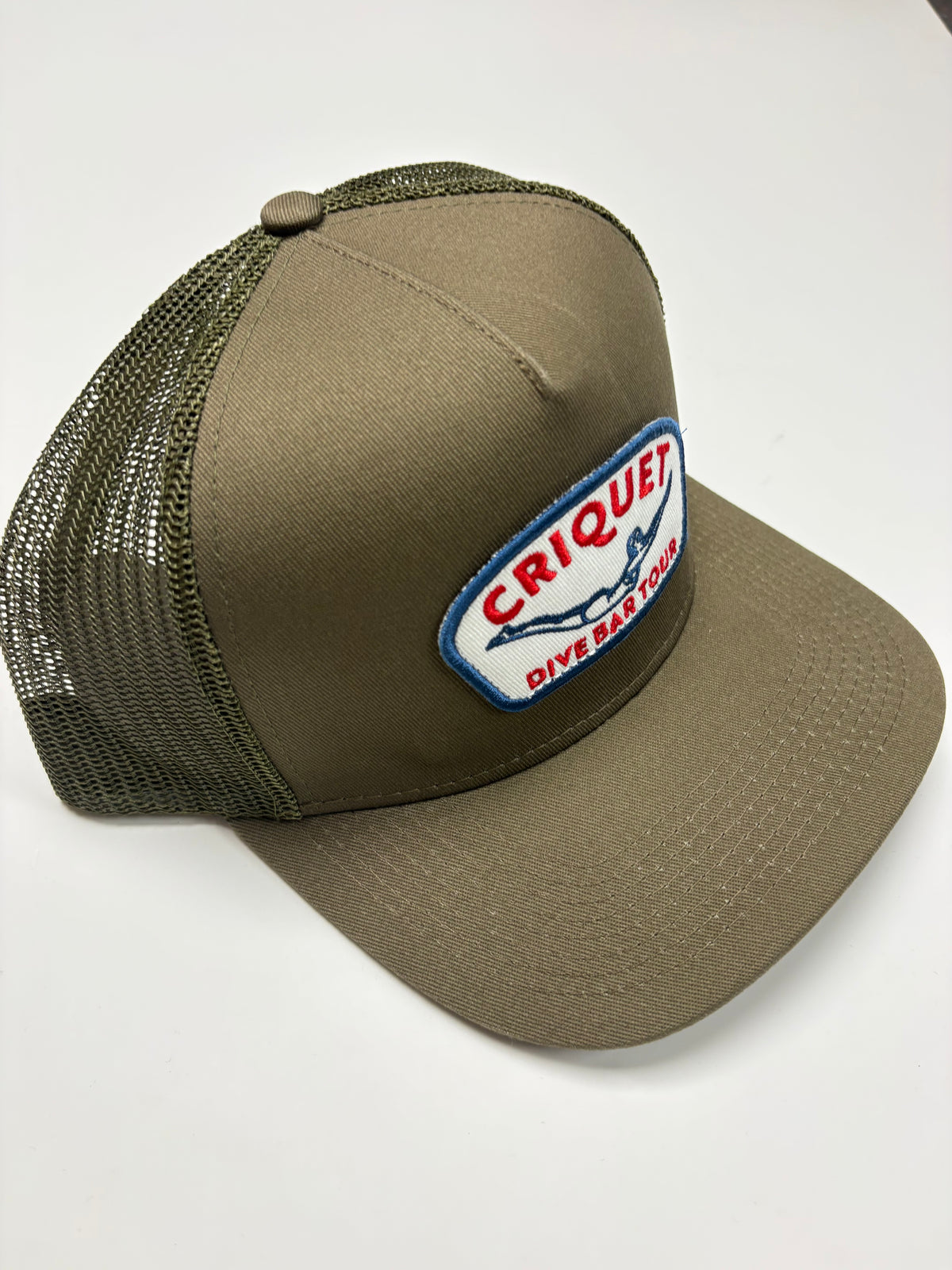 Criquet Twill Trucker Hat- Olive