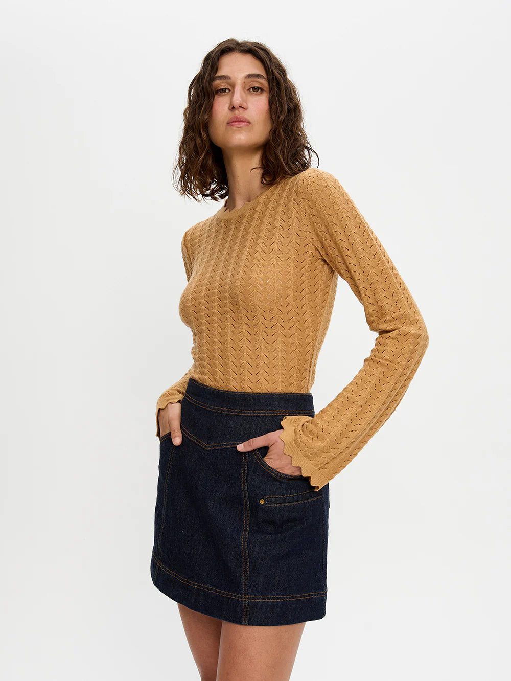 Kivari Logan Knit Top - Tan