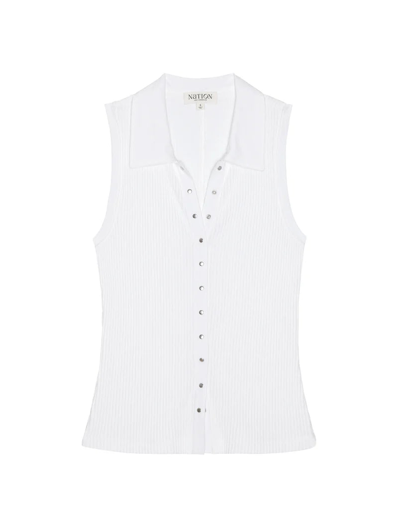 Nation Ltd. Jaylin Polo Top- White