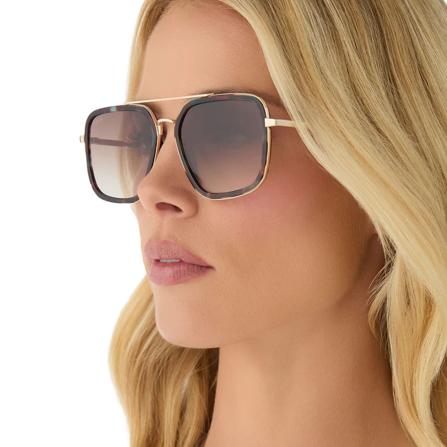 DIFF Eyewear Jordan Sunglasses - Confetti Tortoise + Brown Gradient