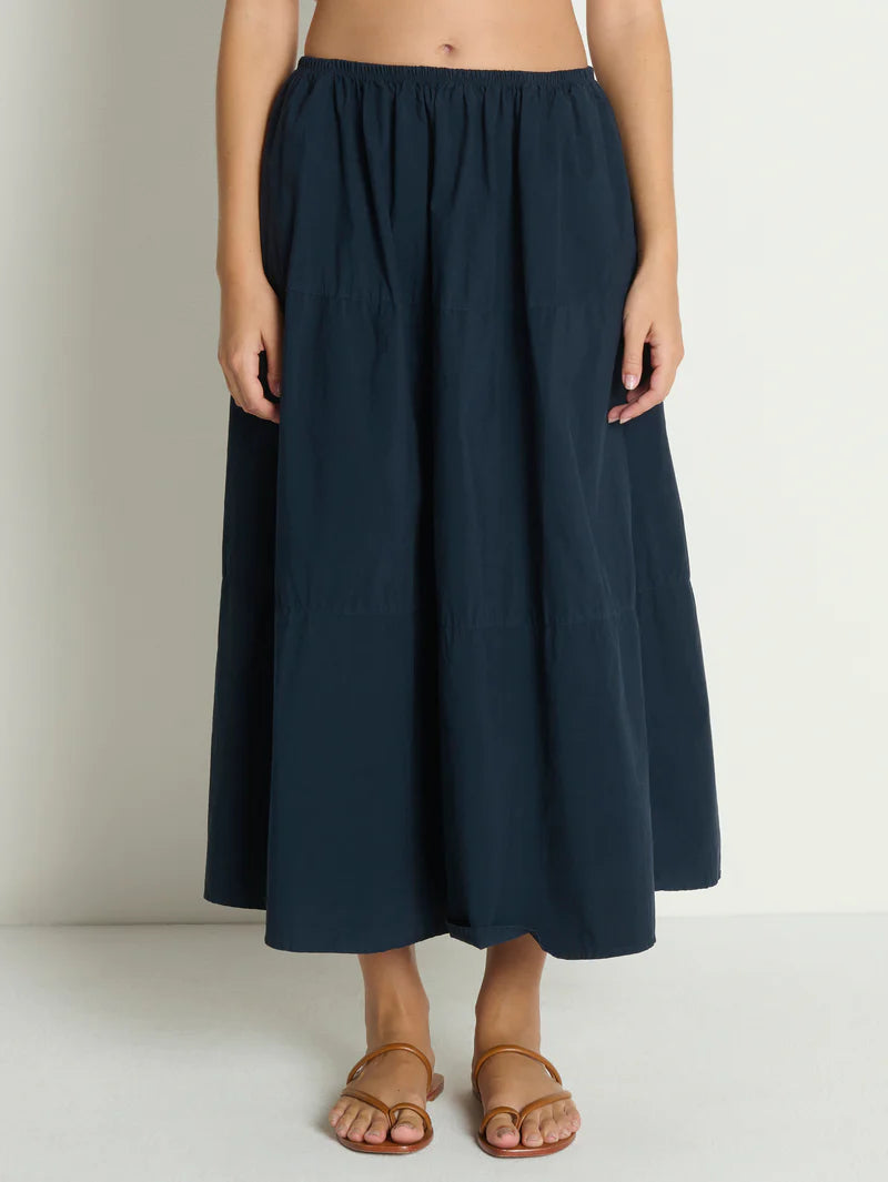 Nation Ltd. Karin Tiered Skirt- Navy Night Sky