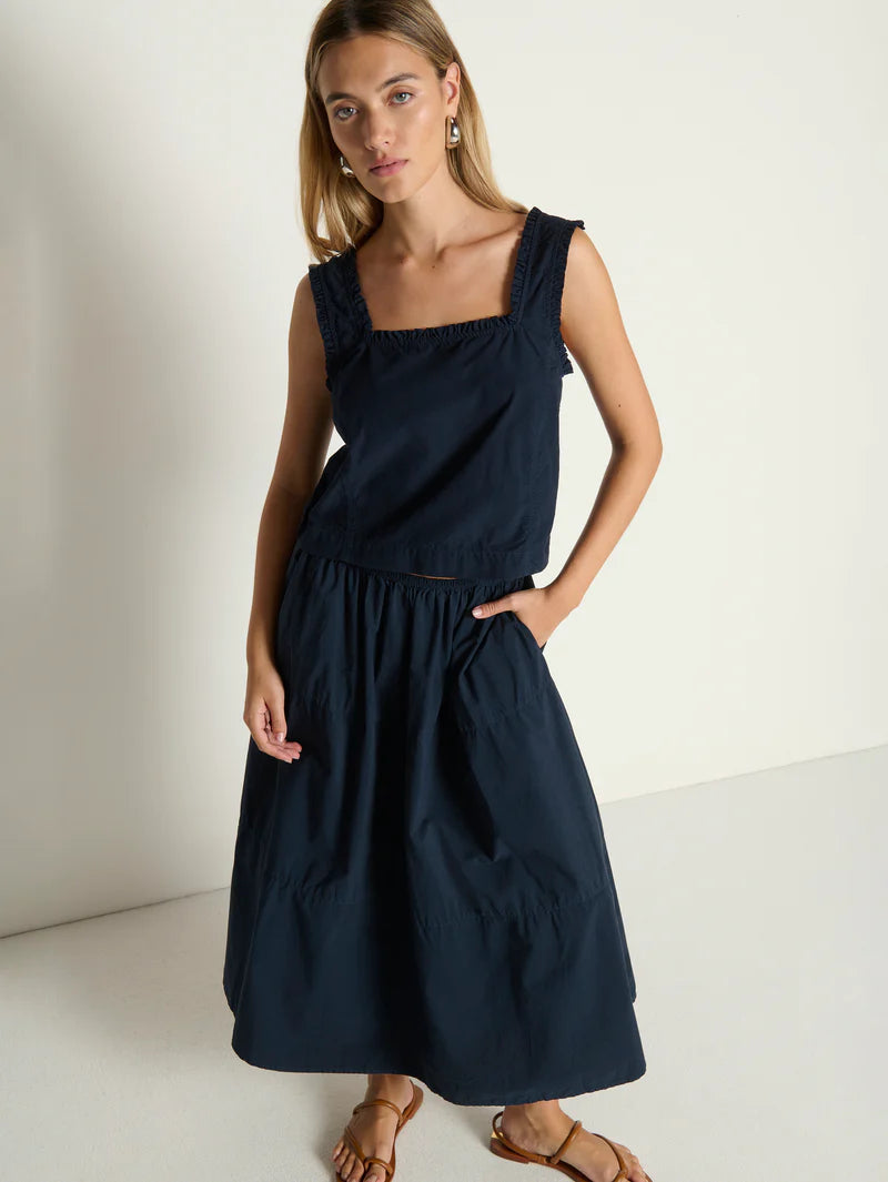 Nation Ltd. Karin Tiered Skirt- Navy Night Sky