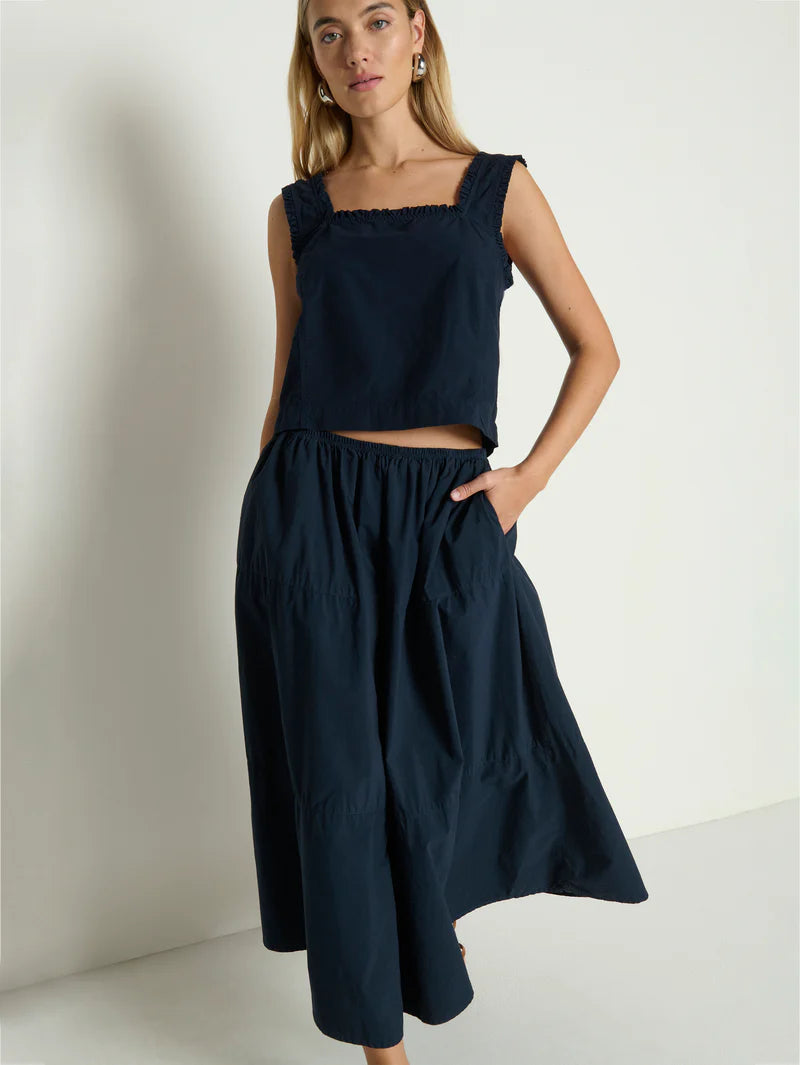 Nation Ltd. Karin Tiered Skirt- Navy Night Sky