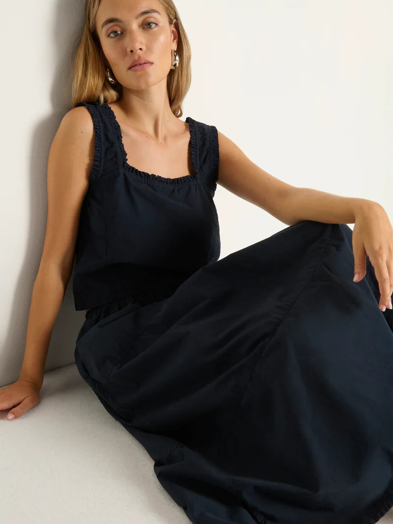 Nation Ltd. Karin Tiered Skirt- Navy Night Sky
