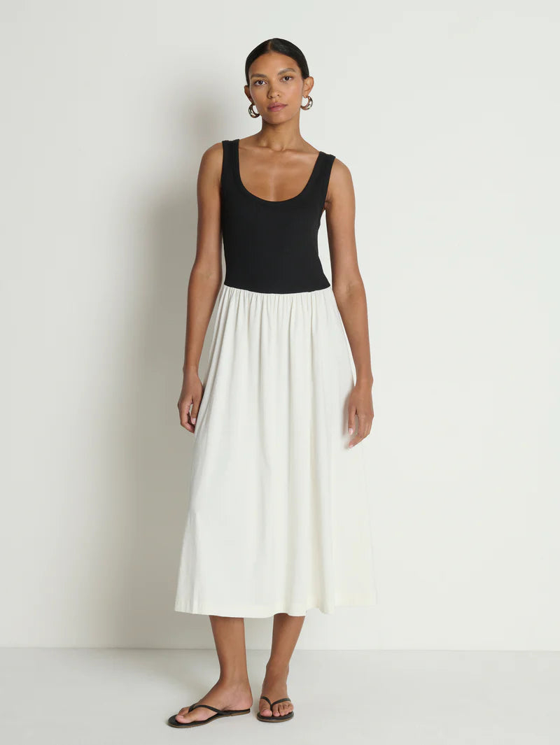Nation Ltd Karla Midi Dress- Porcelain Color Block