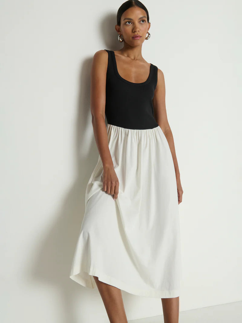 Nation Ltd Karla Midi Dress- Porcelain Color Block