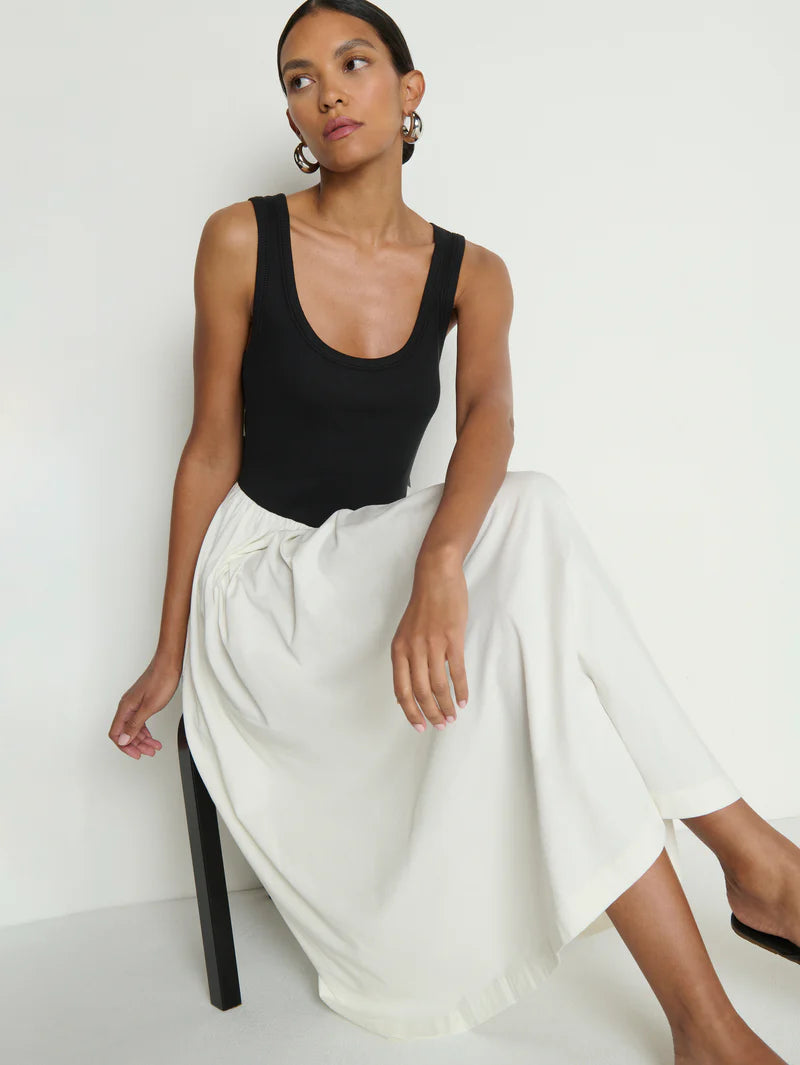 Nation Ltd Karla Midi Dress- Porcelain Color Block