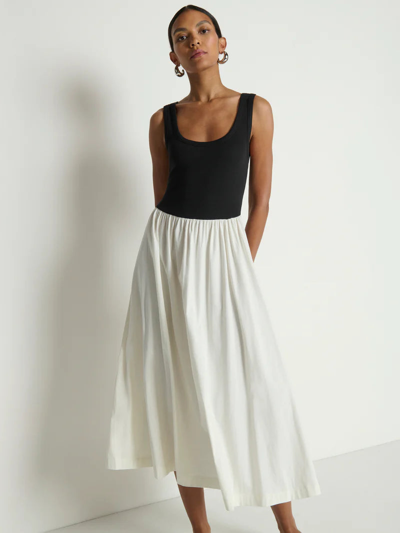 Nation Ltd Karla Midi Dress- Porcelain Color Block