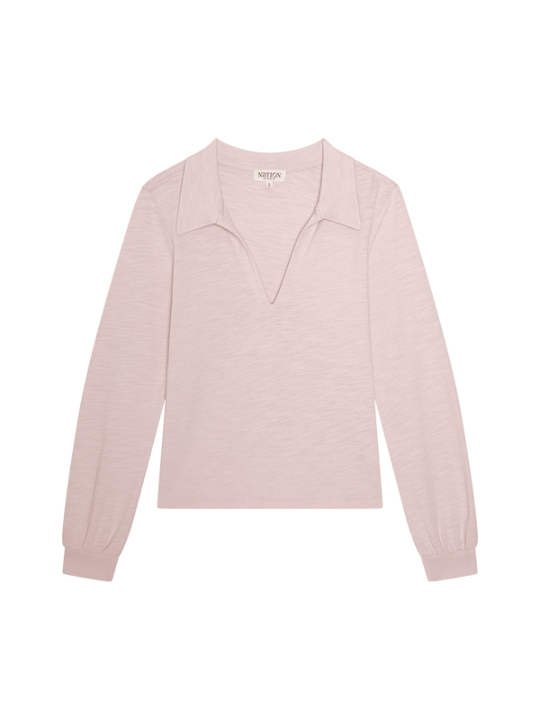 Nation Ltd. Kimberley Polo Tee- Blush