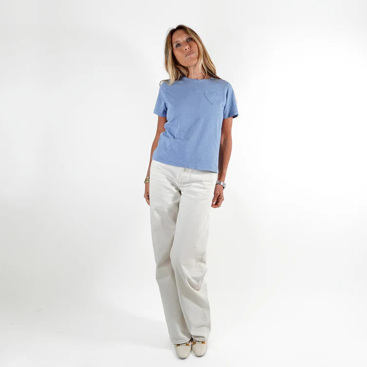 KERRI ROSENTHAL Slub Tee- Solvang Blue