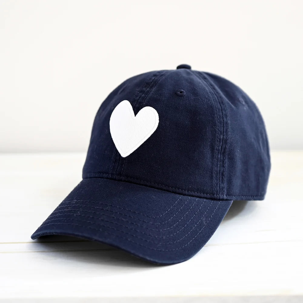 KERRI ROSENTHAL Baseball Hat Heart Patch- Navy