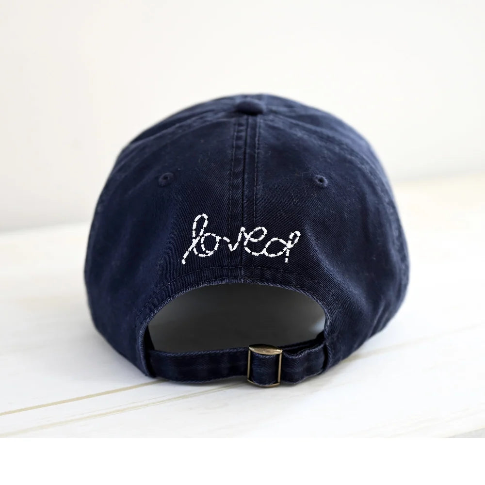 KERRI ROSENTHAL Baseball Hat Heart Patch- Navy