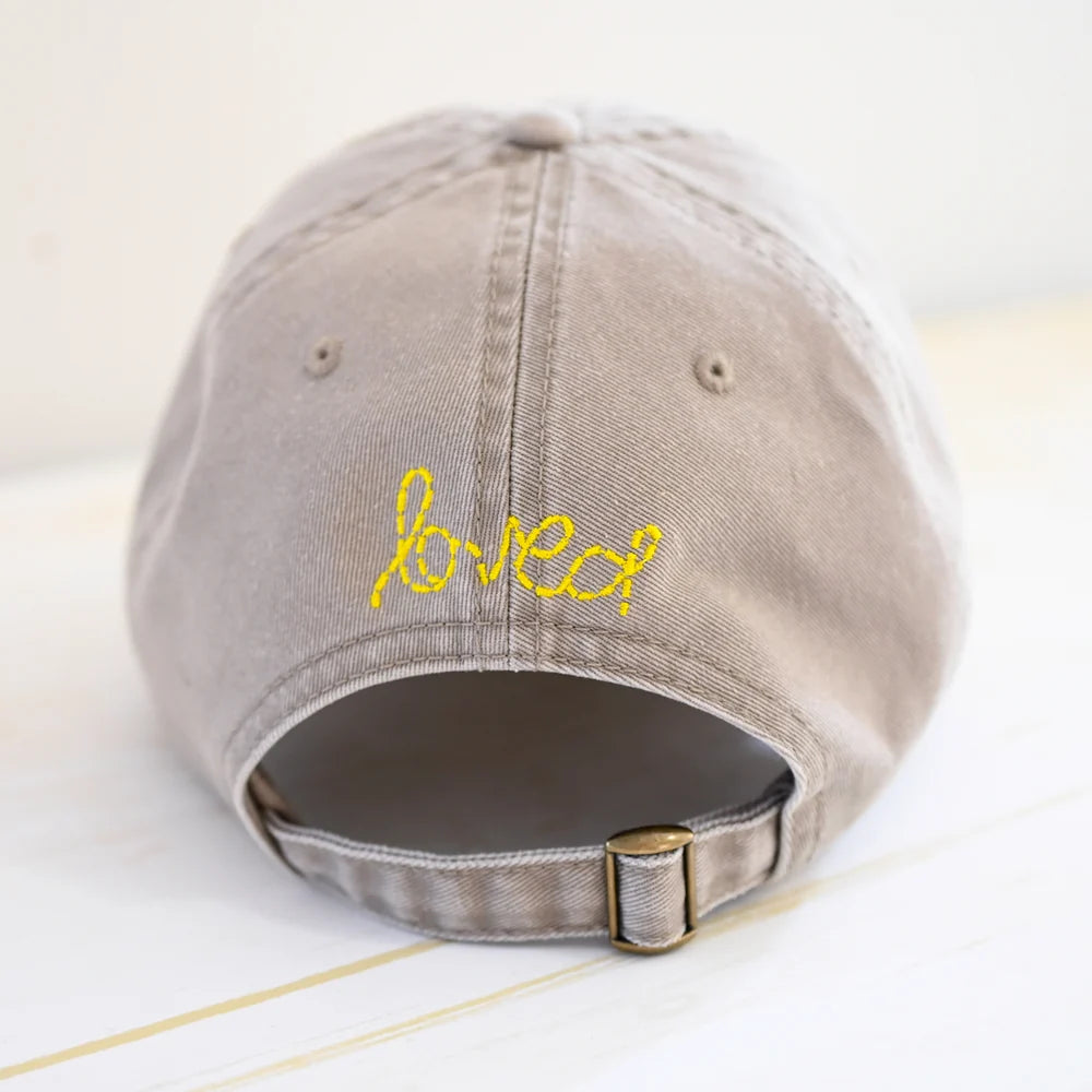KERRI ROSENTHAL Baseball Hat Heart Patch- Sand/ Sunshine