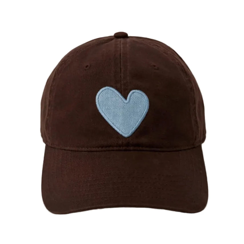 KERRI ROSENTHAL Imperfect Velvet Heart Hat- Cocoa/ Chambray