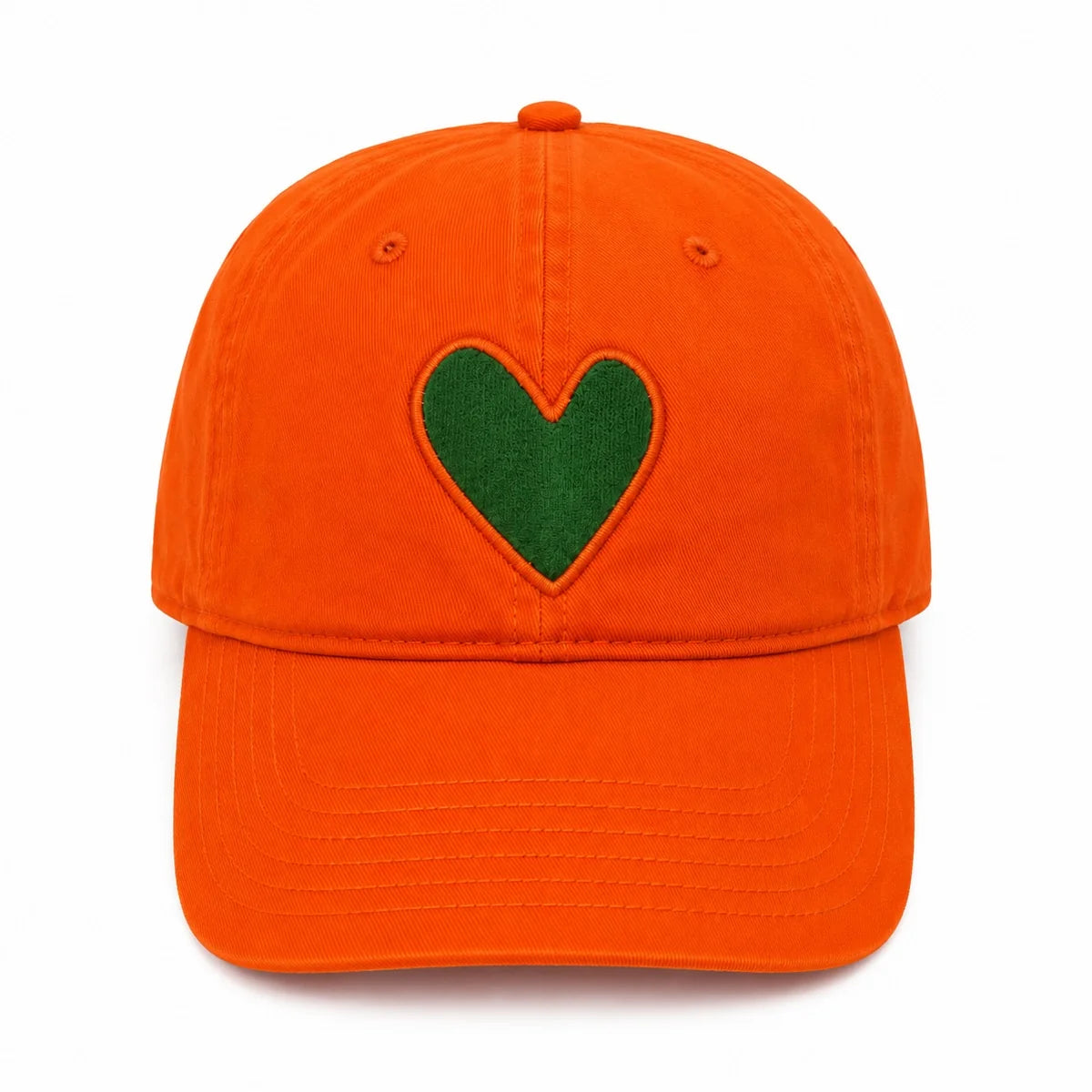 KERRI ROSENTHAL Imperfect Velvet Heart Hat- Tomato/ Army Green