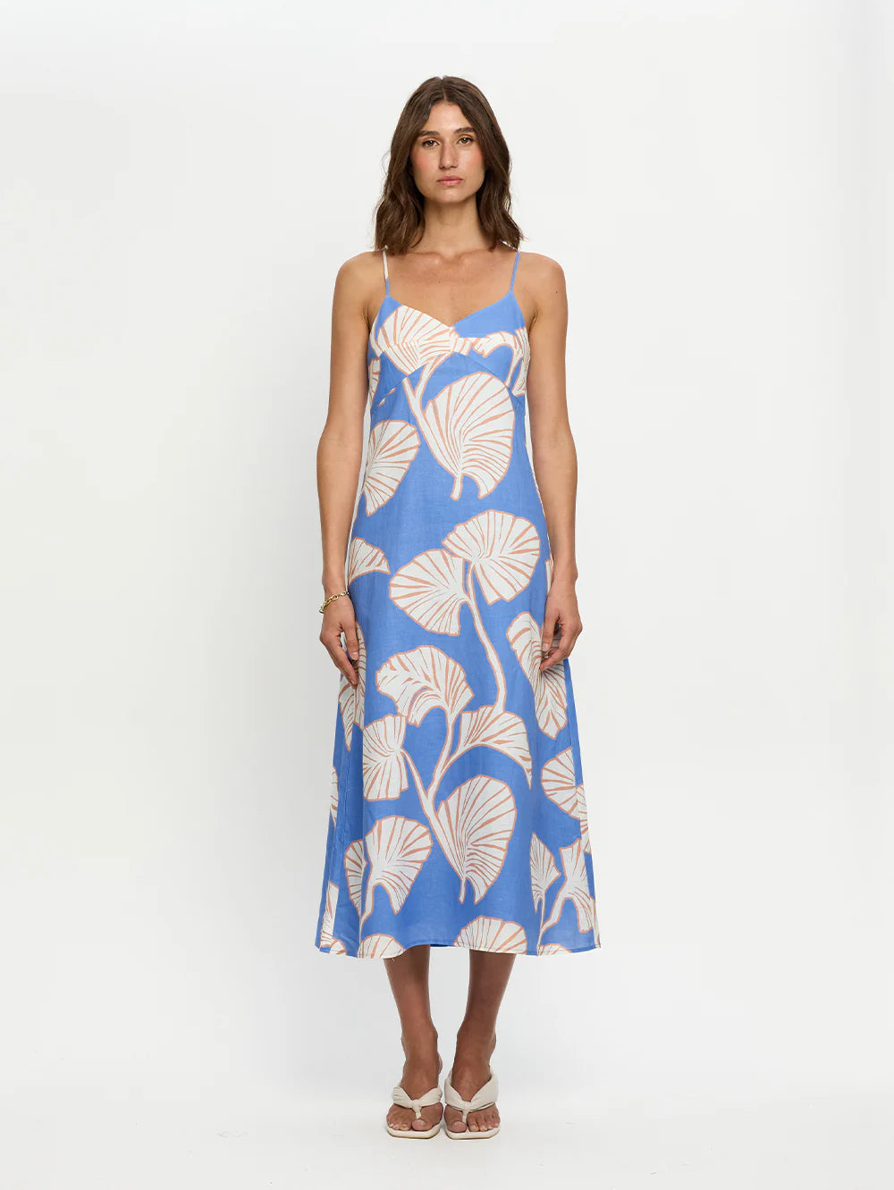 Kivari Ilana Midi Dress - Blue Ivory