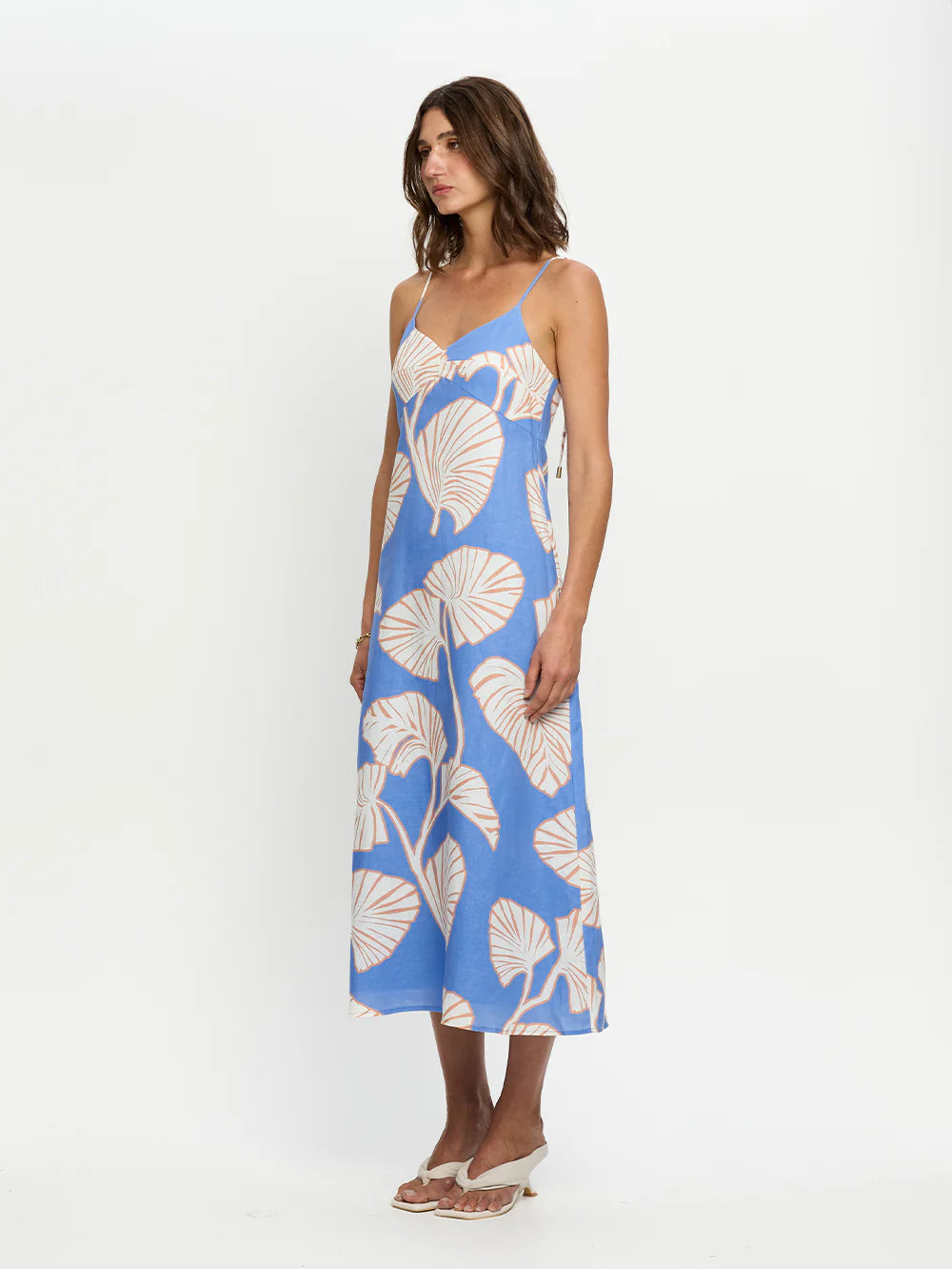 Kivari Ilana Midi Dress - Blue Ivory