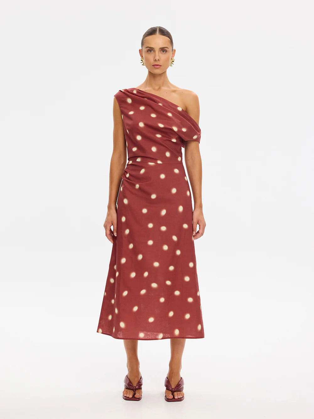 Kivari Saro Midi Dress- Brick
