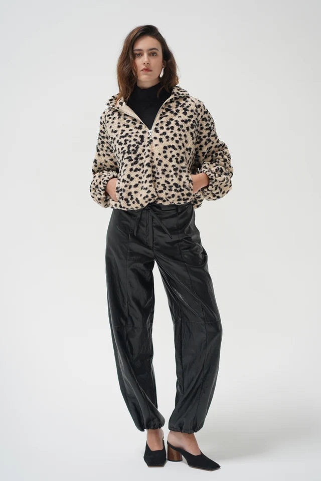 LNA James Sherpa Half Zip - Spotted Animal