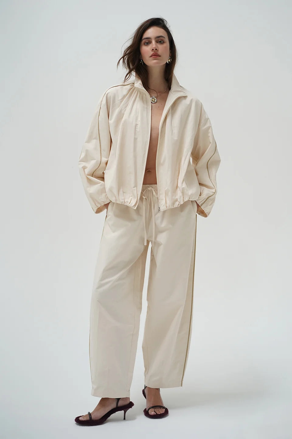 LNA Meridian Nylon Jogger - Off White