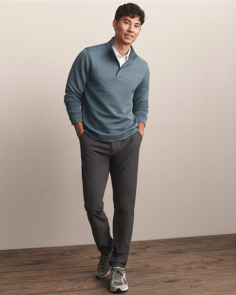 Rhone Apparel Landmark 1/4 Zip- Shadow Blue