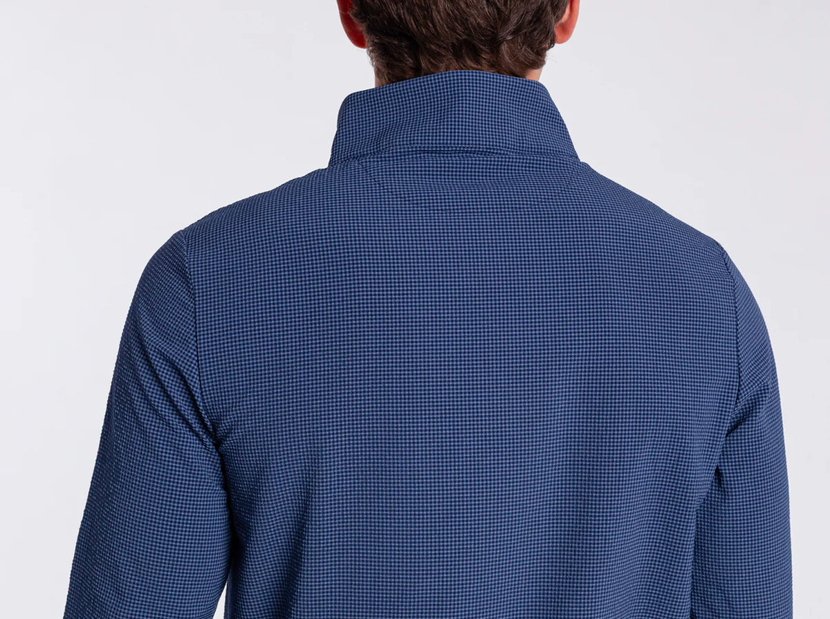Criquet Seersucker Performance Pullover - Navy