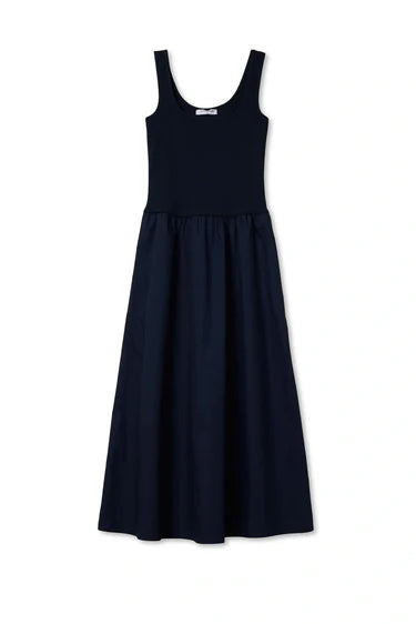 Perfect White Tee Fabiola- Poplin tank dress- Navy
