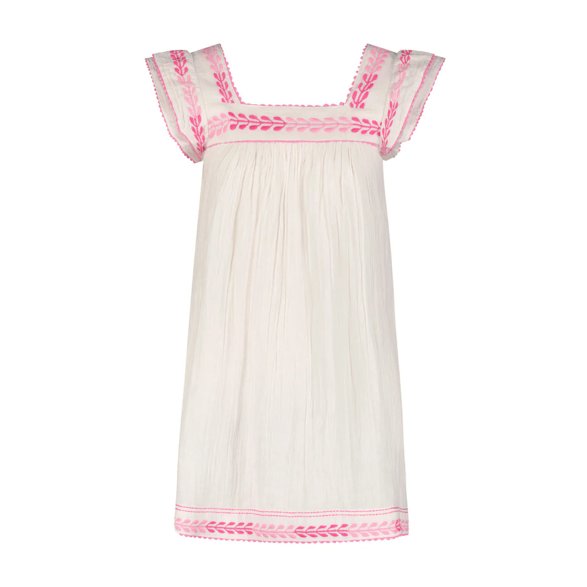 Mer St. Barth Mini Sandrine Womens Dress - Petal Embroidery
