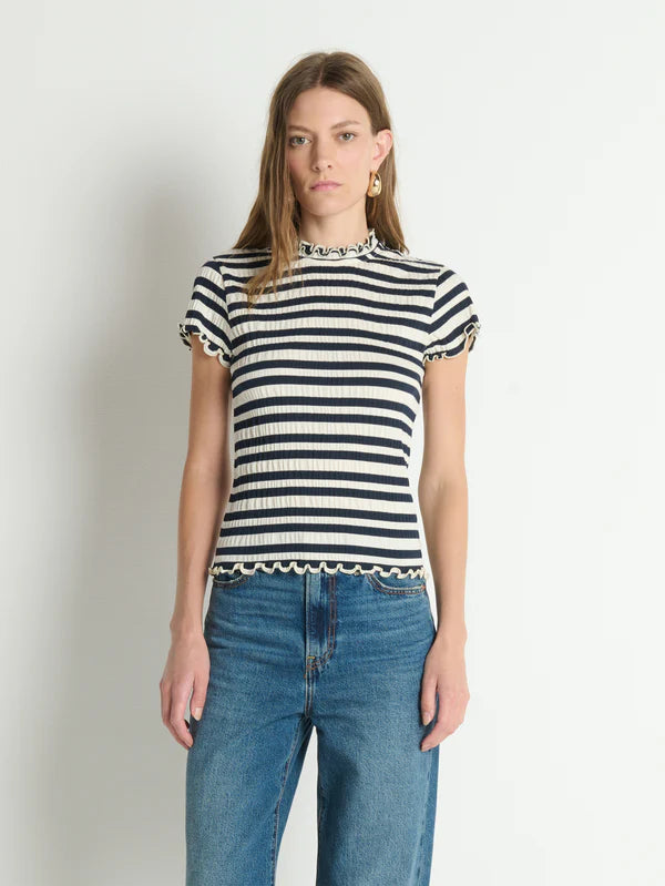 Nation Ltd. Natalia Top- Crinkle Stripe