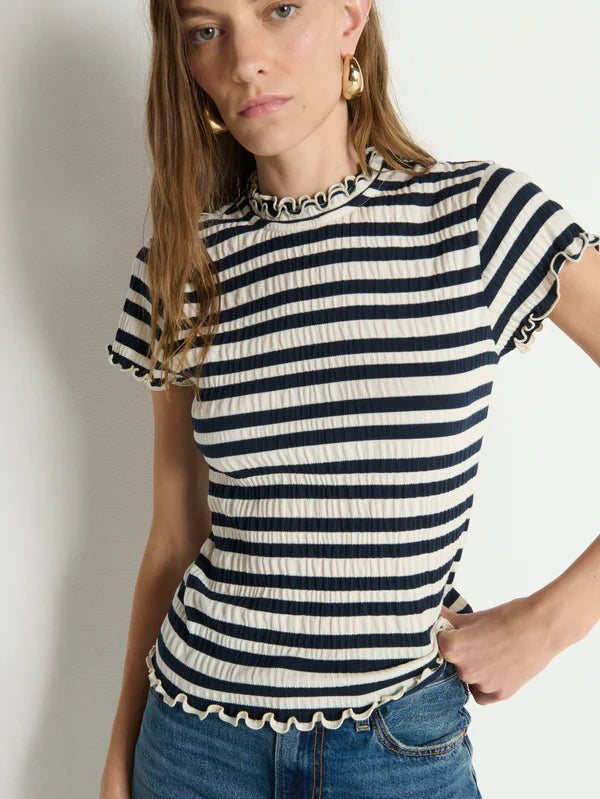 Nation Ltd. Natalia Top- Crinkle Stripe