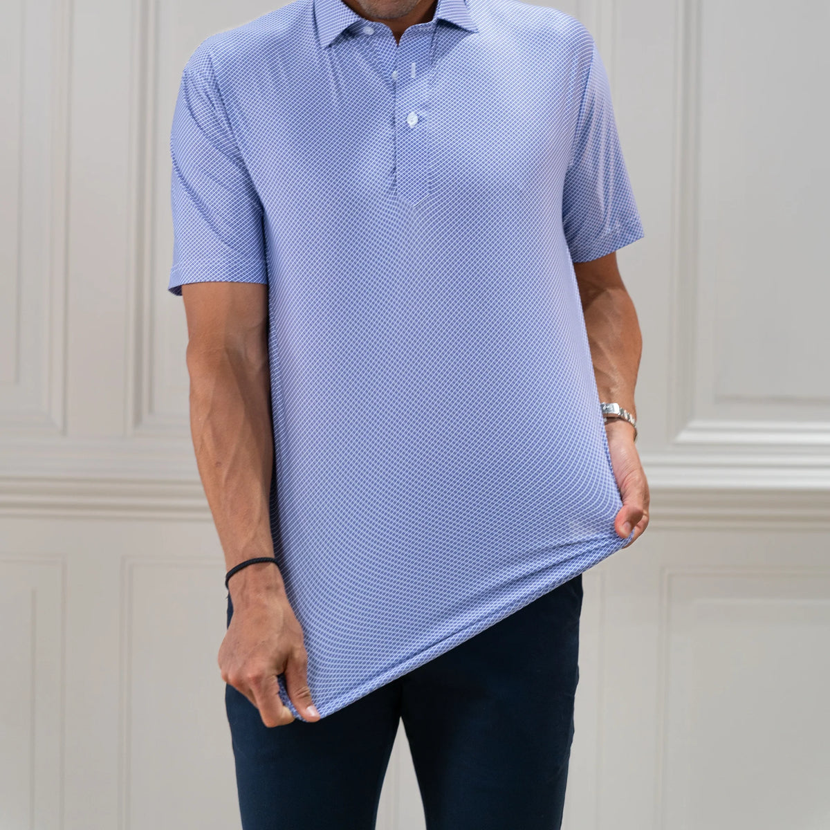 Collars & Co. Featherweight Flex Polo- Congressional Navy
