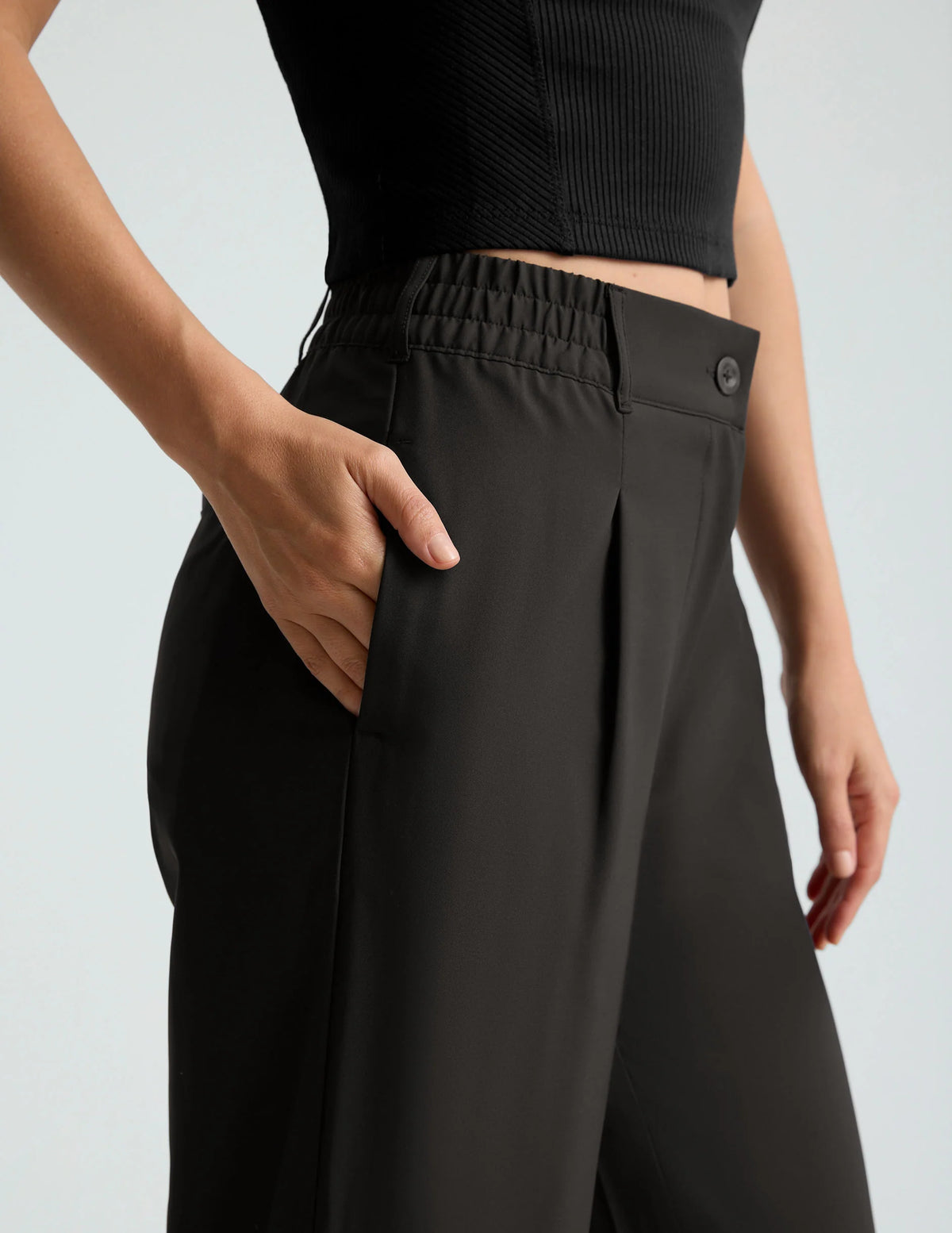Beyond Yoga Status Wide Leg Trouser - Black