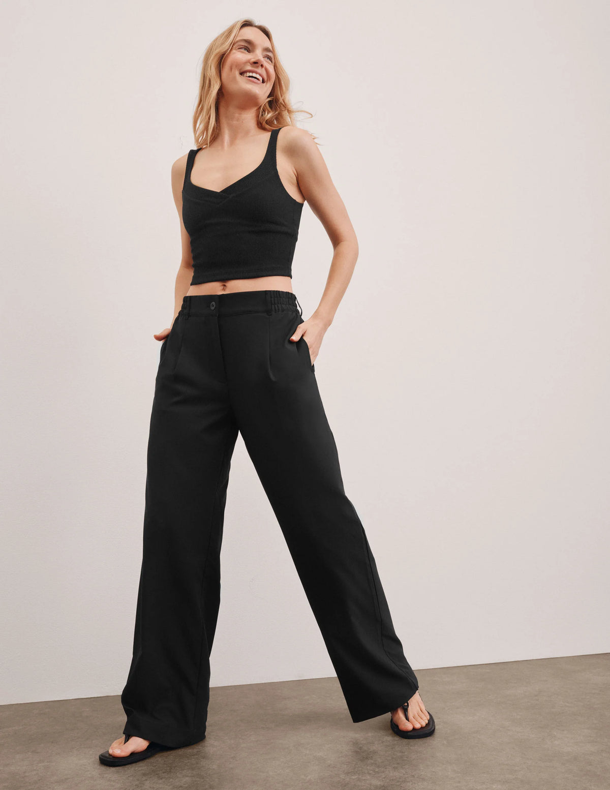 Beyond Yoga Status Wide Leg Trouser - Black