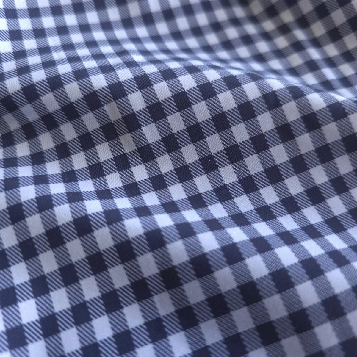 Collars & Co. Apex Performance Dress Shirt- Semi-Spread Collar- Navy and Sky Gingham