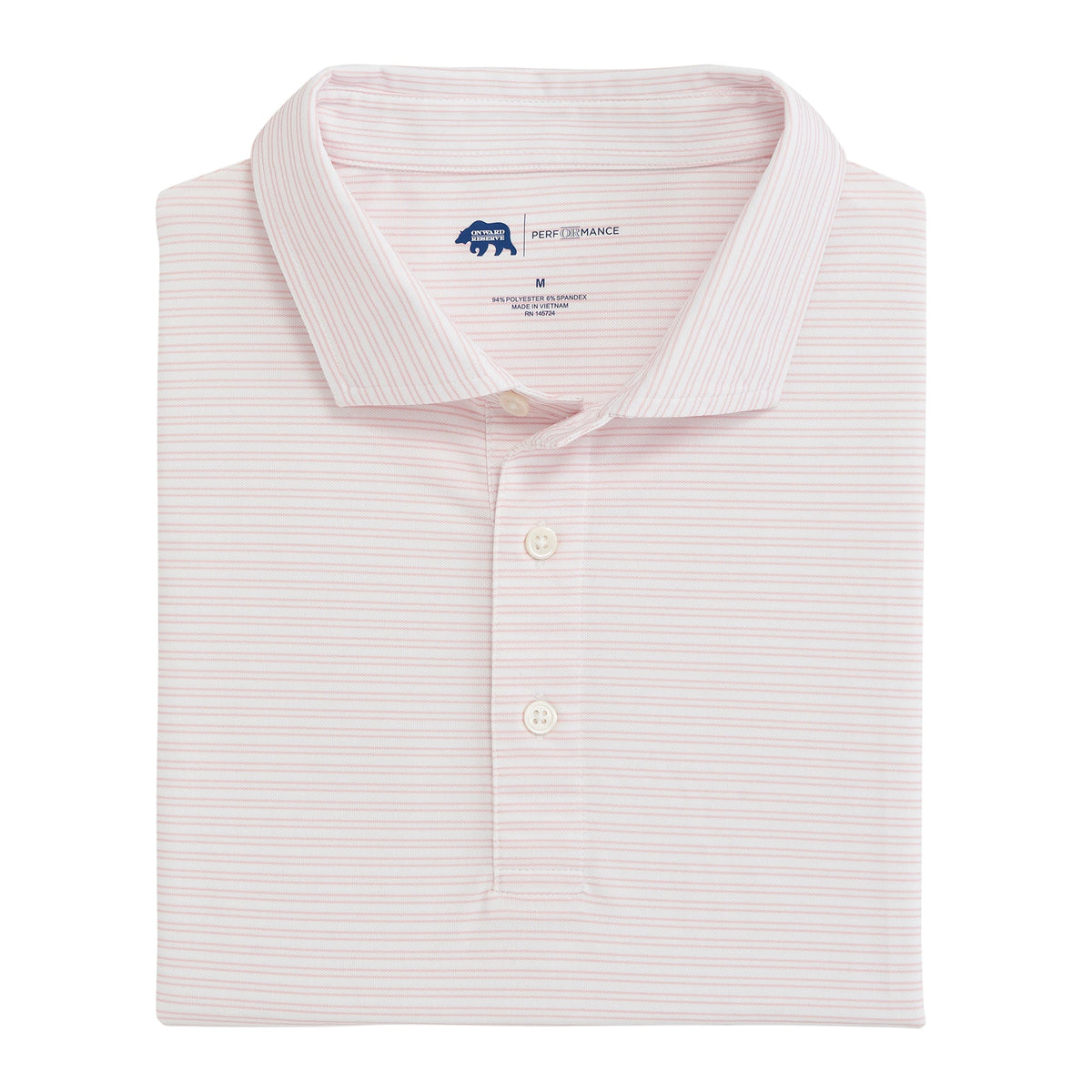 Onward Reserve Stripe Performance Pique Polo - Rose Shadow