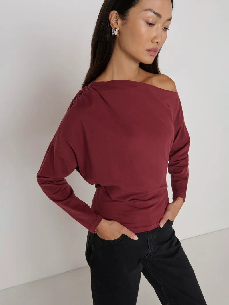 Nation Ltd. Pietra Off Shoulder- Truffle