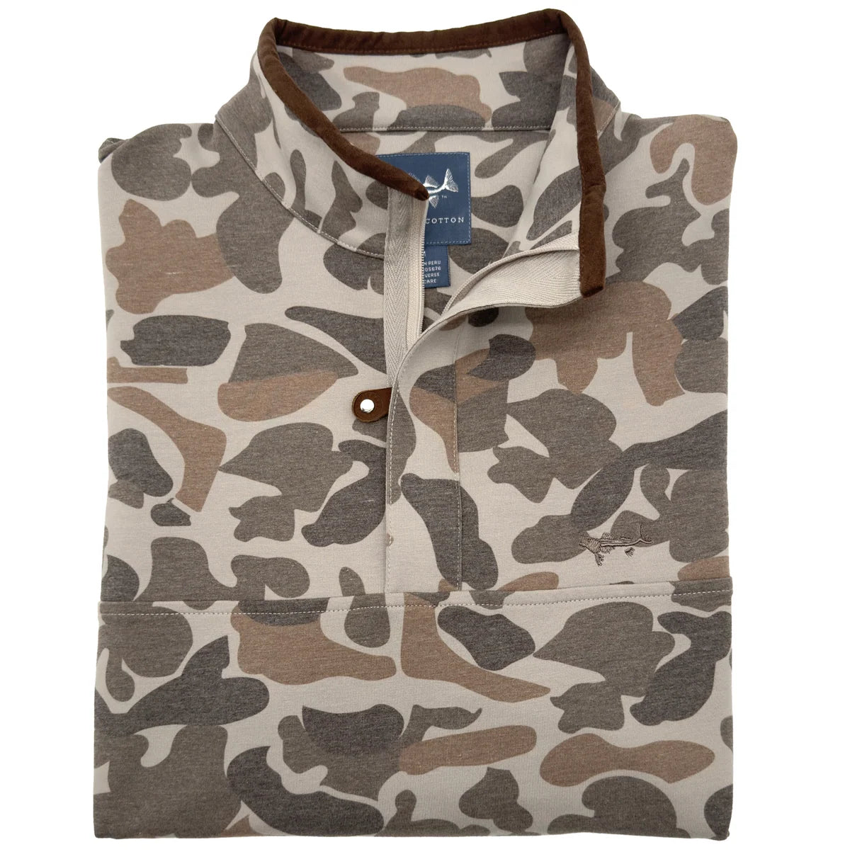 Coastal Cotton Camo Pullover- Brown Camo