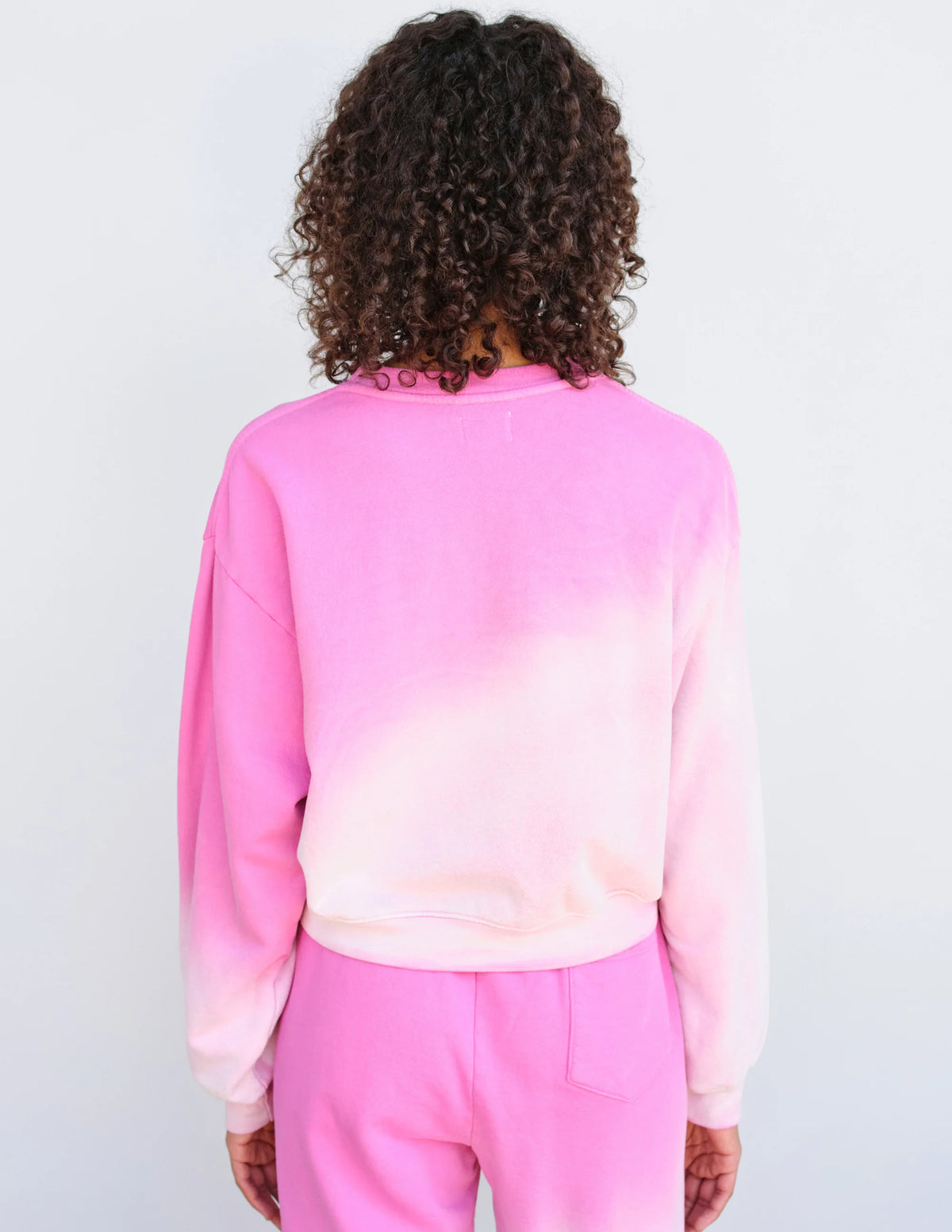 Sundry Cropped Sweatshirt - Flamingo Ombre
