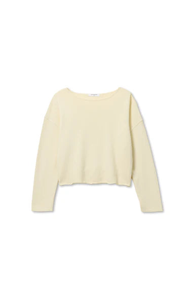 Perfect White Tee Briana French Terry Top - Custard