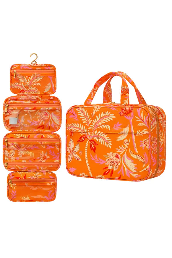 Walker & Wade Hanging Toiletry Bag / Orange Palm