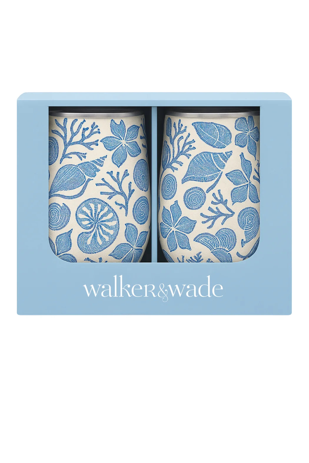 Walker & Wade Wine Tumbler (Set of 2) / Blue Hibiscus