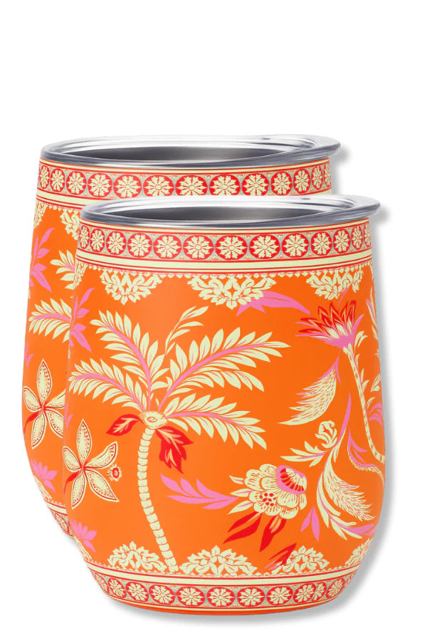 Walker & Wade Wine Tumbler (Set of 2) / Orange Palm