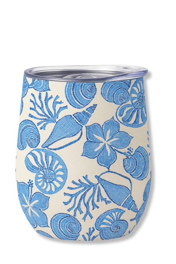 Walker & Wade Wine Tumbler (Set of 2) / Blue Hibiscus