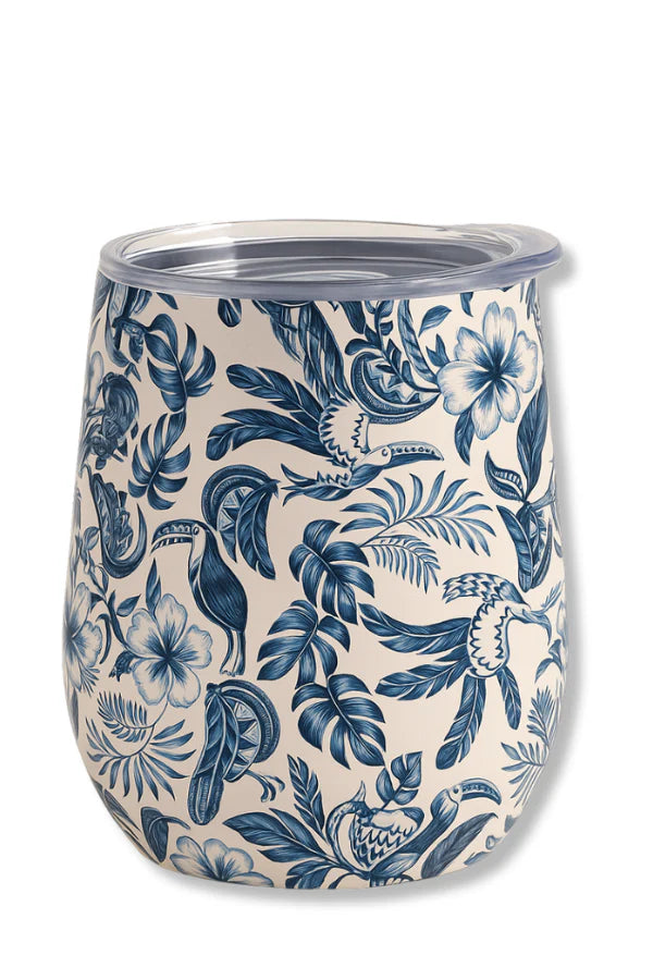 Walker & Wade Wine Tumbler (Set of 2) / Blue Banana Toucan