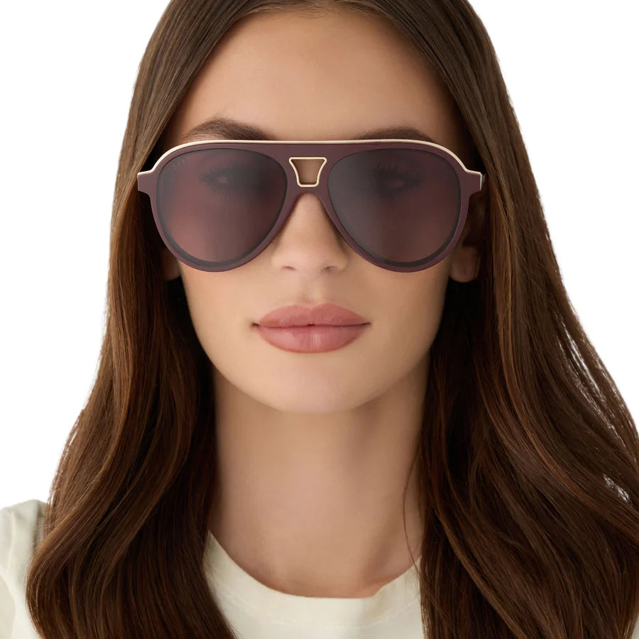 DIFF Eyewear Tosca III Polarized Sunglasses - Rugby red burgundy