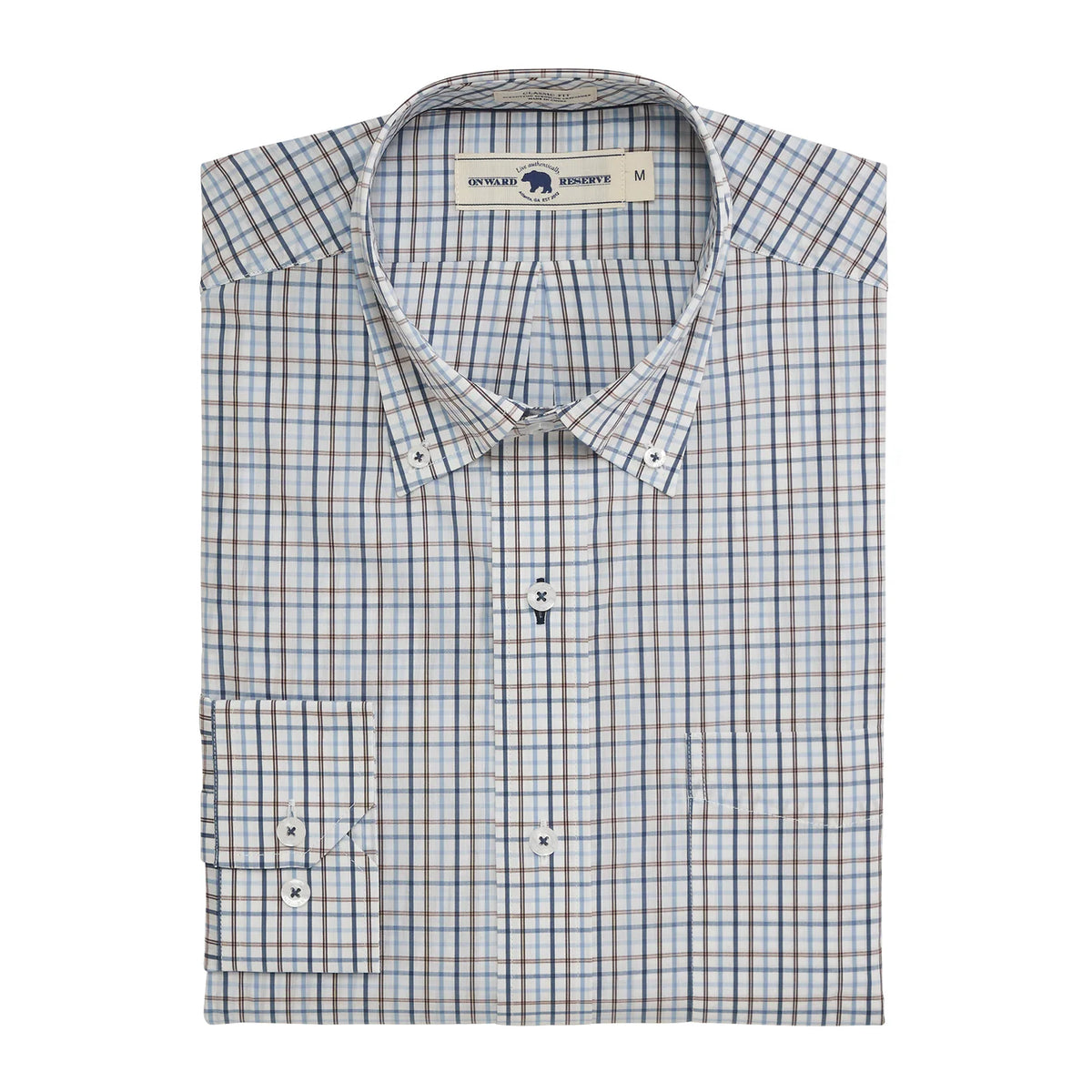 Onward Reserve Noble Classic Fit Quad Shirt - Chocolate